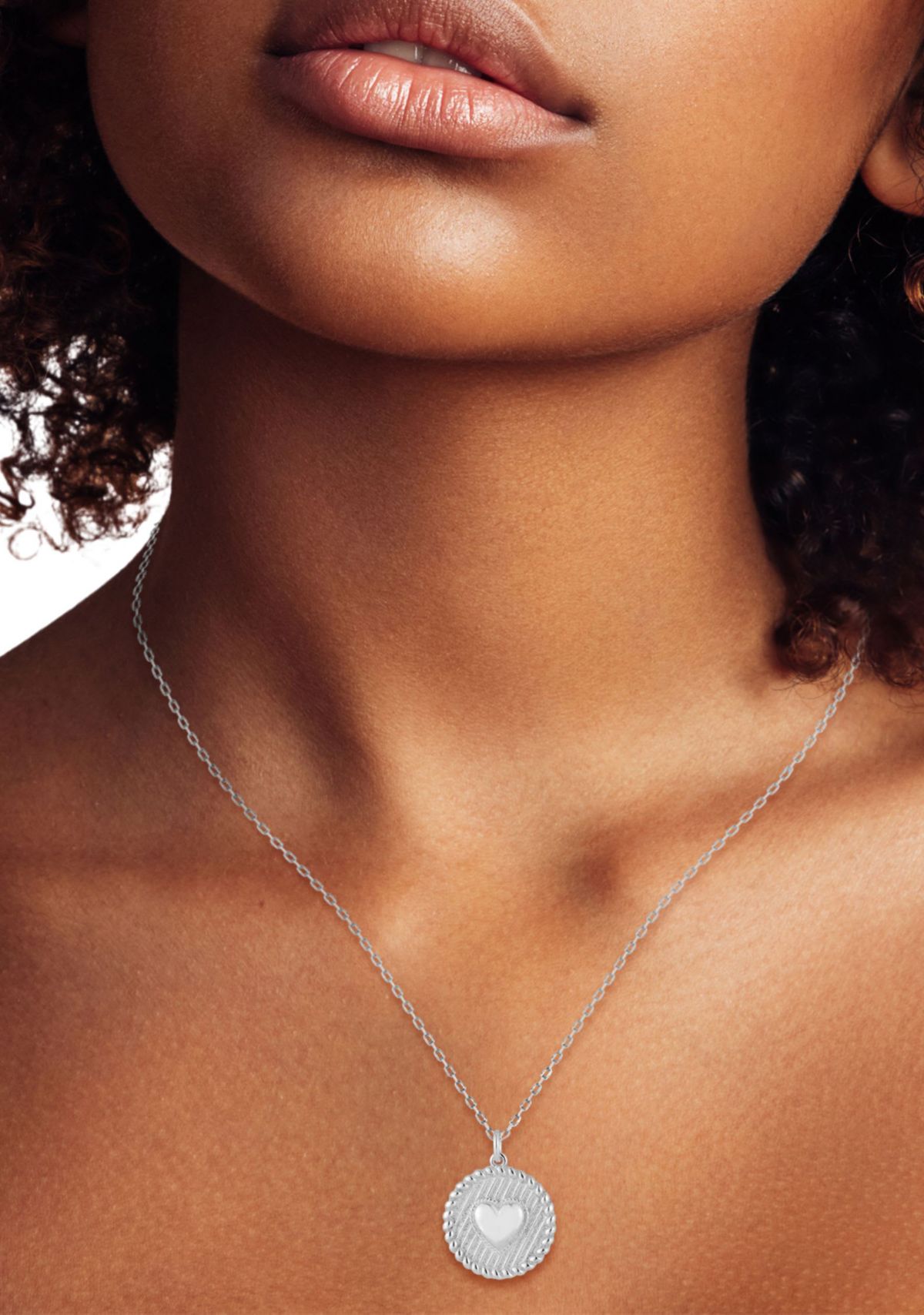 Sterling Silver Heart Medallion Necklace