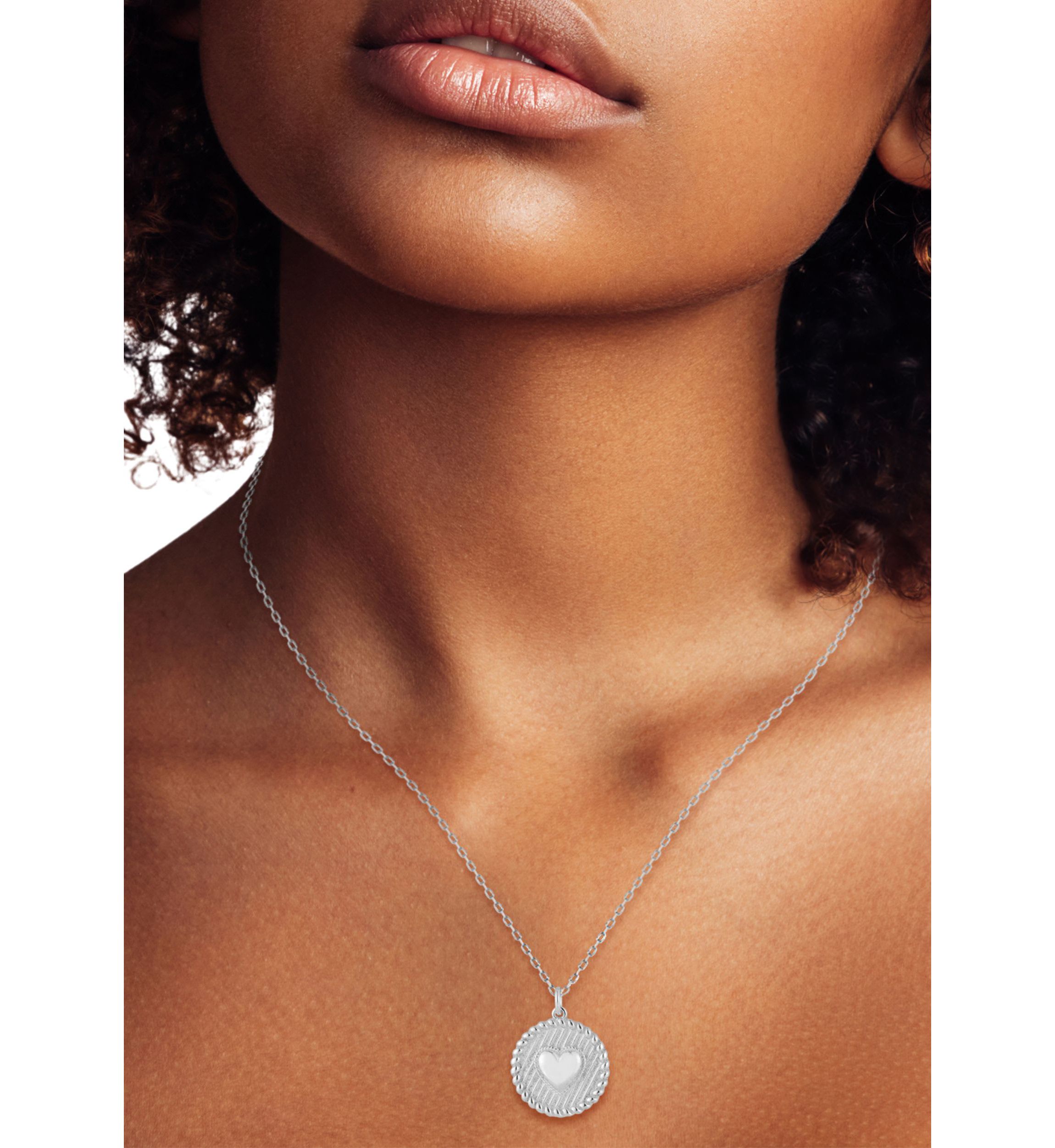 Sterling Silver Heart Medallion Necklace