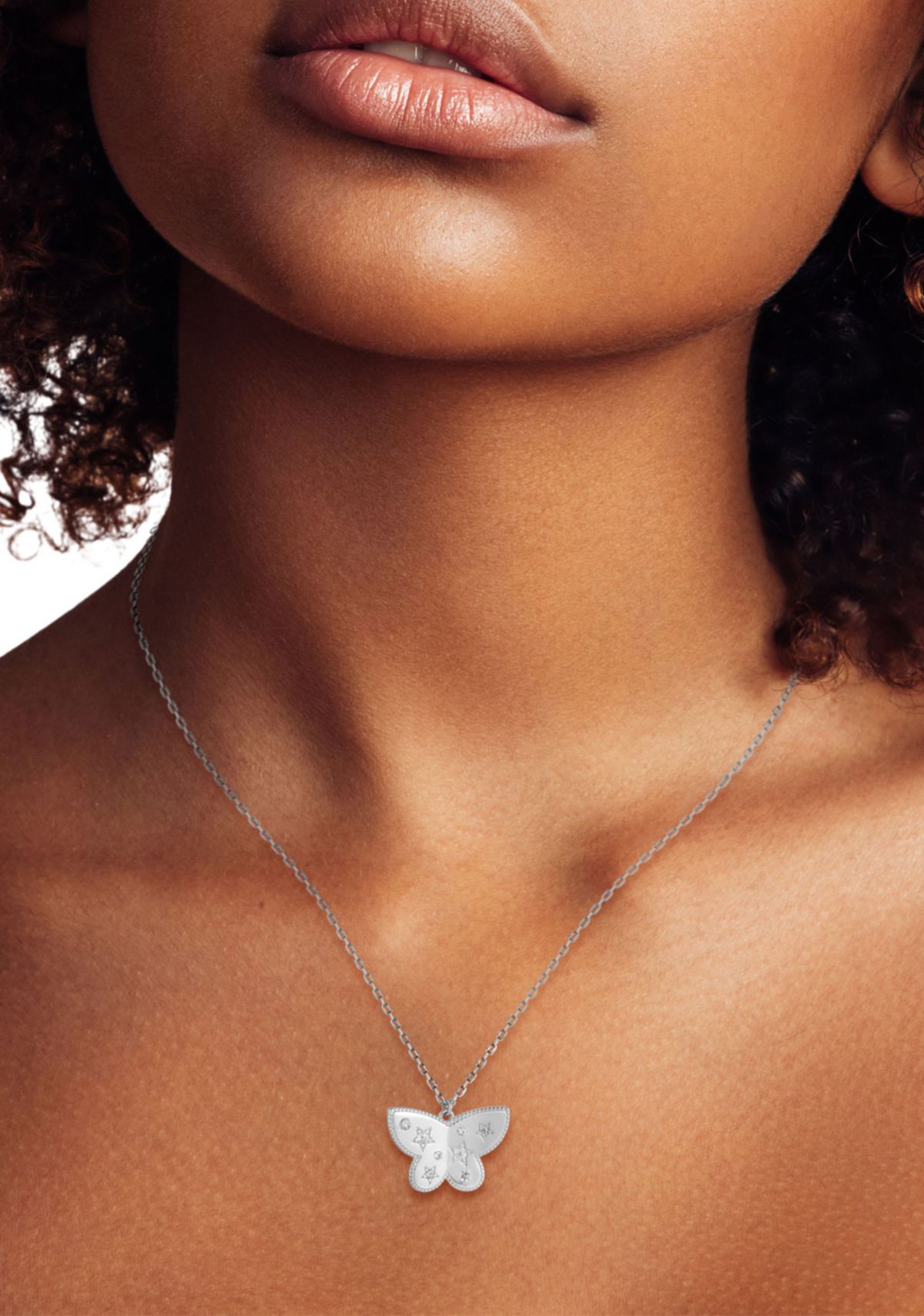 Sterling Silver Cubic Zirconia Butterfly Pendant Necklace