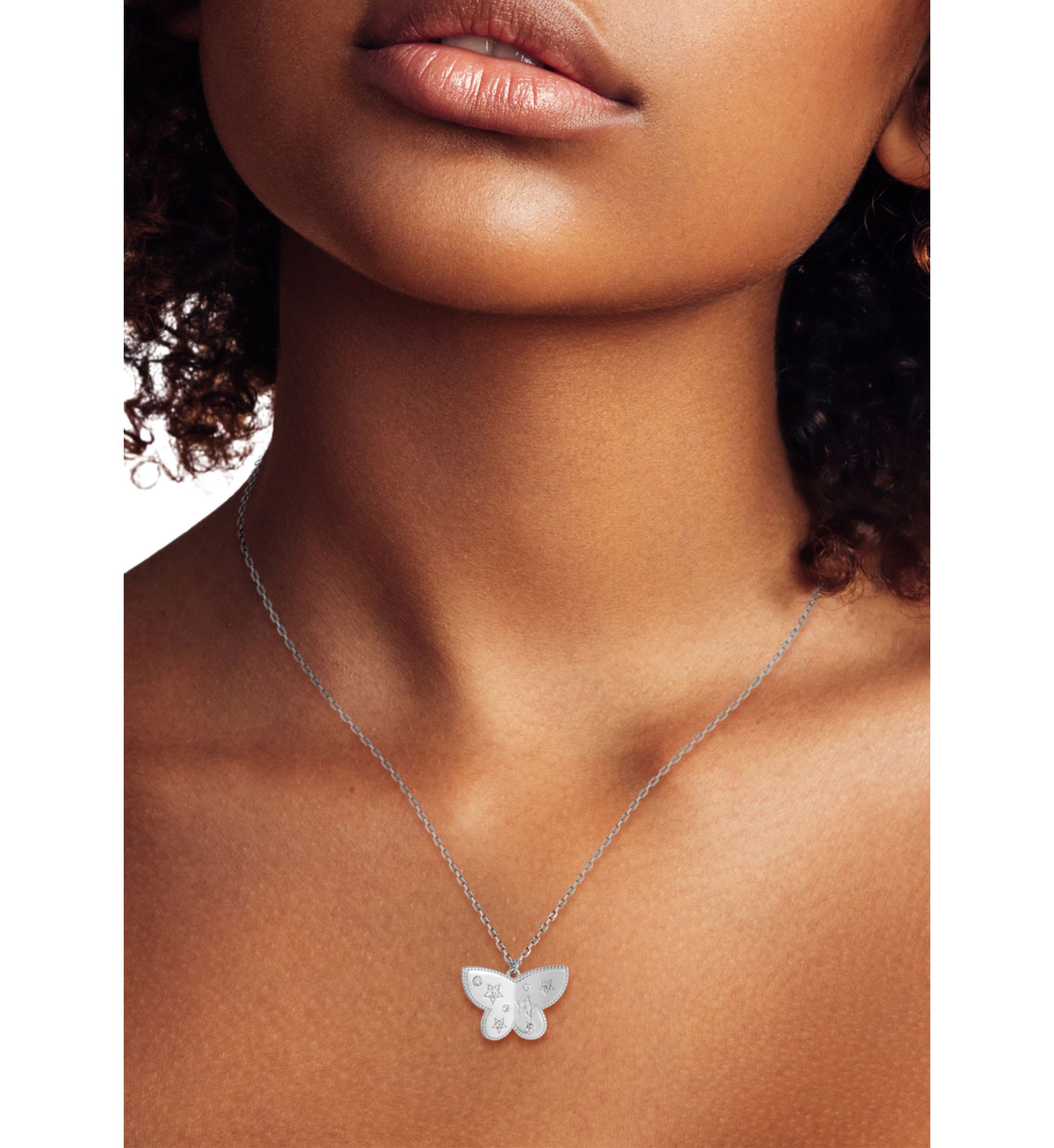 Sterling Silver Cubic Zirconia Butterfly Pendant Necklace