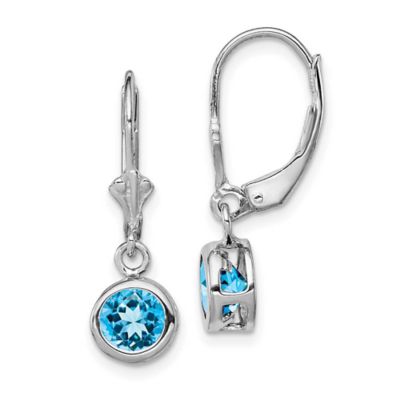 Belk & Co 2.1 ct. t.w. Swiss Blue Topaz Drop Earrings in Rhodium-plated Sterling Silver