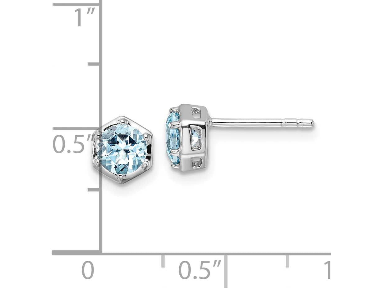 1.04 ct. t.w. Sky Blue Topaz Polished Post Earrings in Rhodium-plated Sterling Silver
