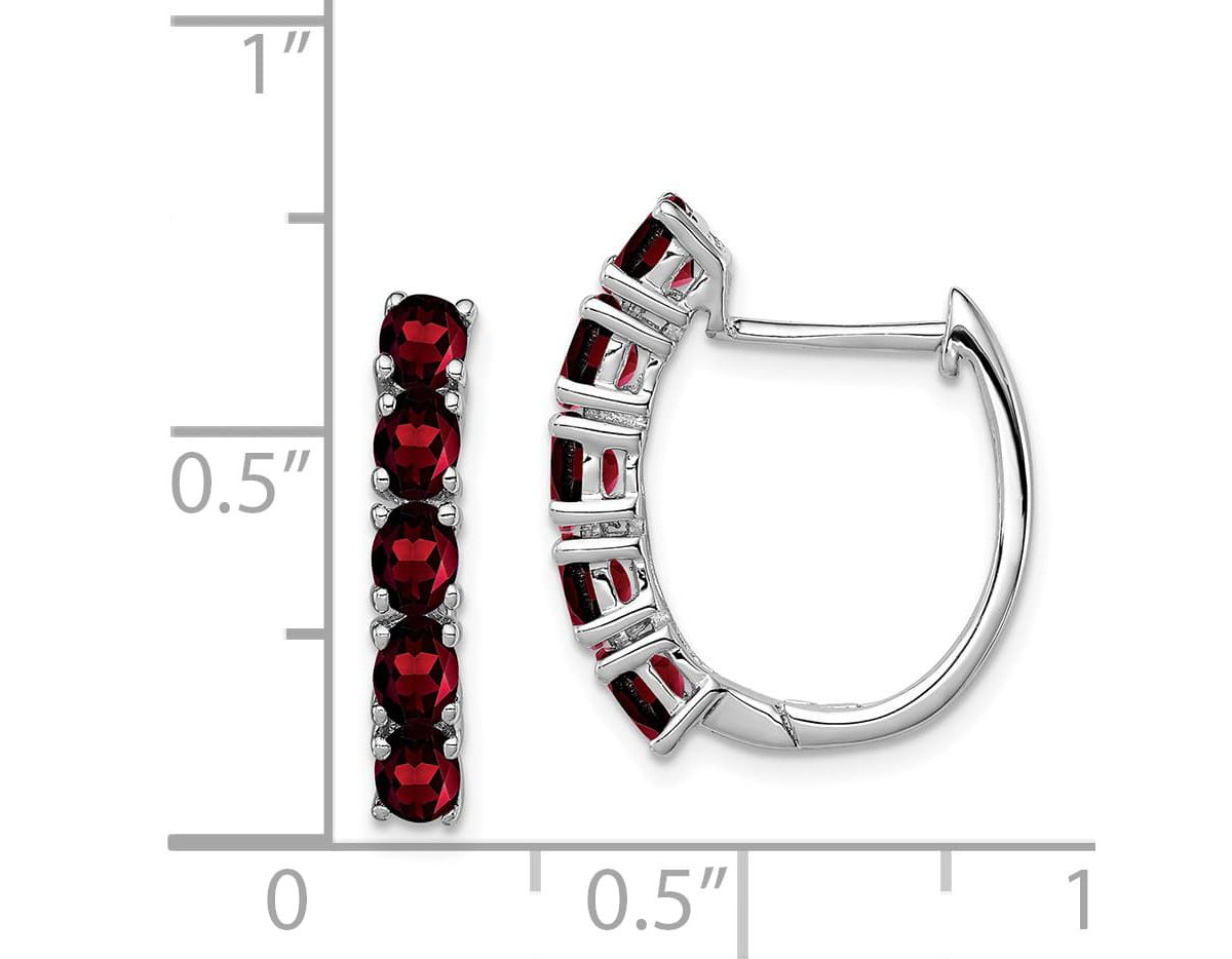 2.2 ct. t.w. Citrine Polished Hinged Hoop Earrings in Rhodium-plated Sterling Silver