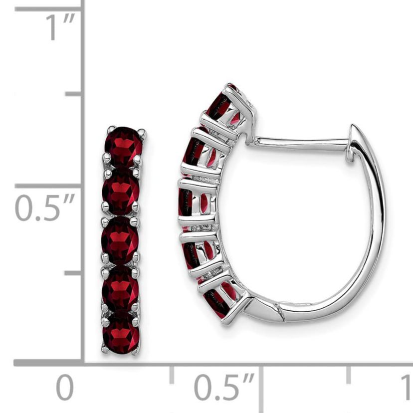 2.2 ct. t.w. Citrine Polished Hinged Hoop Earrings in Rhodium-plated Sterling Silver