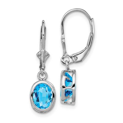 Belk & Co 2.7 ct. t.w. Swiss Blue Topaz Drop Earrings in Rhodium-plated Sterling Silver