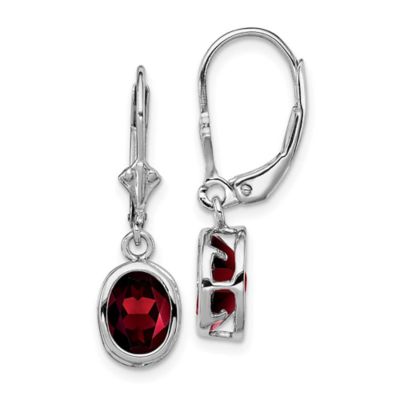 Belk & Co 2.7 ct. t.w. Swiss Blue Topaz Drop Earrings in Rhodium-plated Sterling Silver, Red
