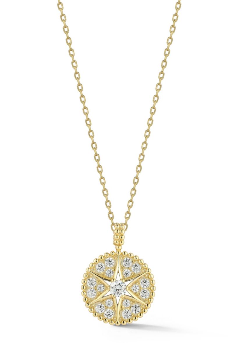 Sterling Silver Cubic Zirconia Star Medallion Necklace