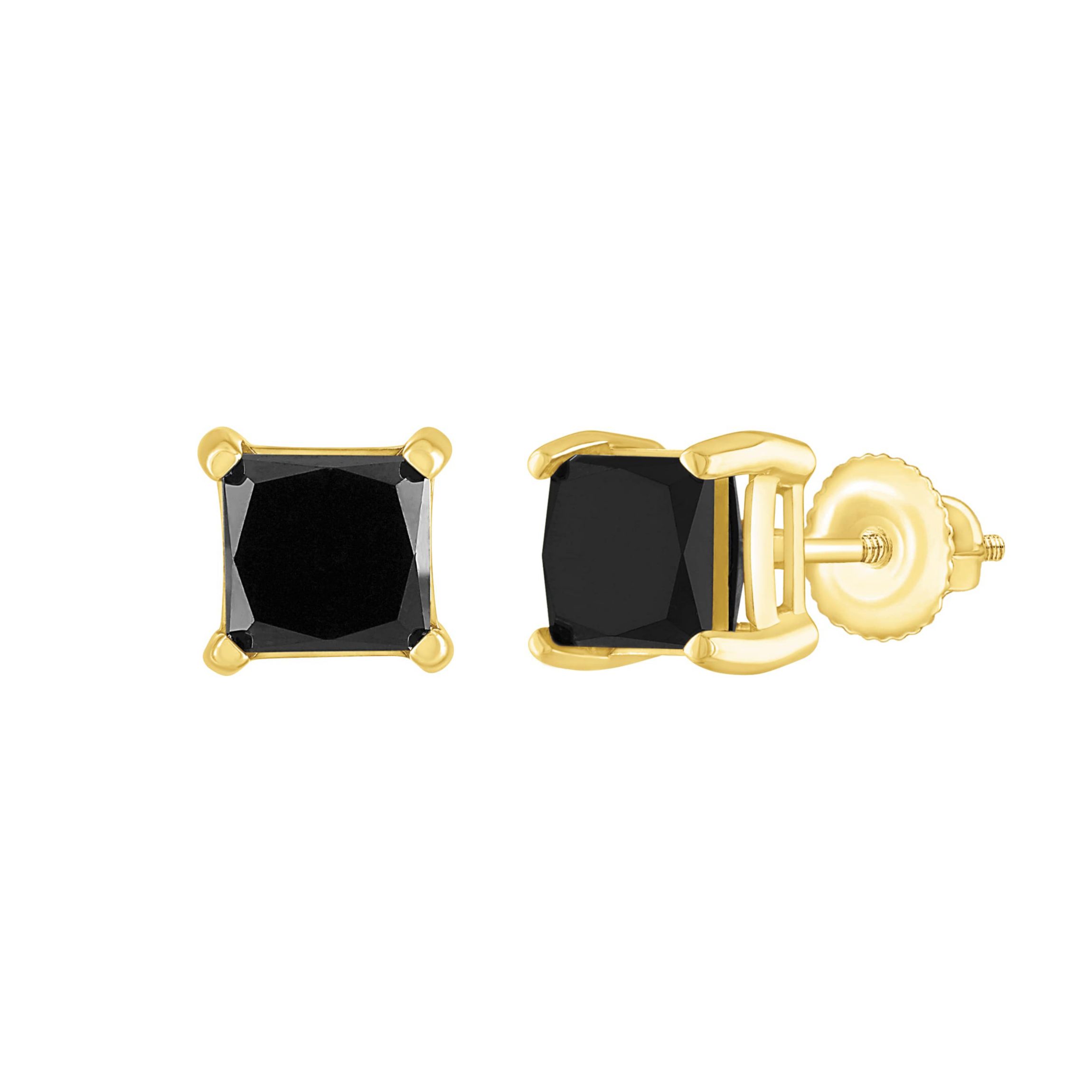 2 ct. tw. Black Diamond Screwback Earring in 14K Gold
