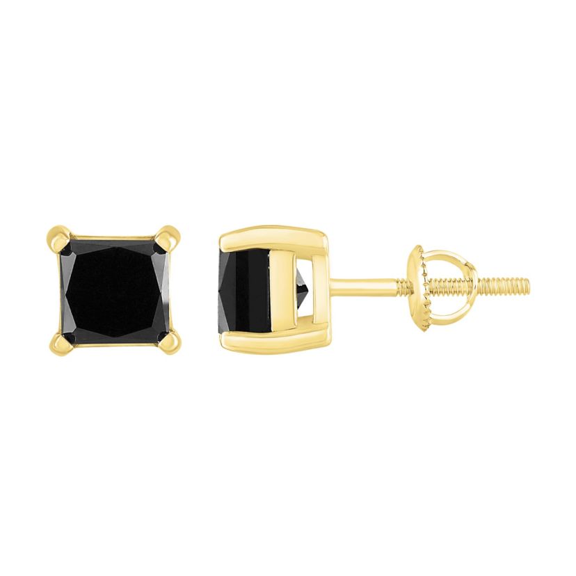 2 ct. tw. Black Diamond Screwback Earring in 14K Gold