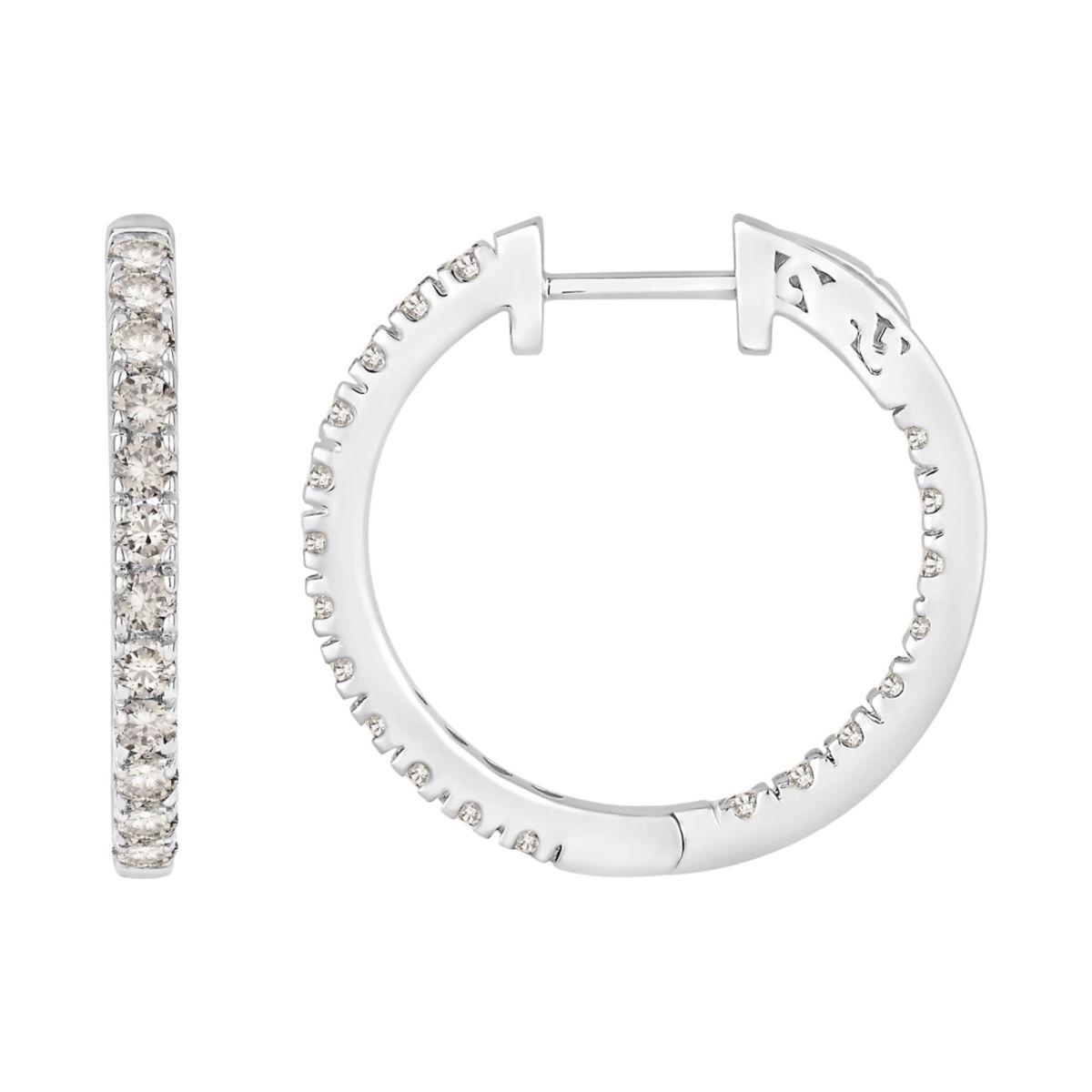 1 1/2 ct. tw. Diamond Hoop Earrings in 10K Gold