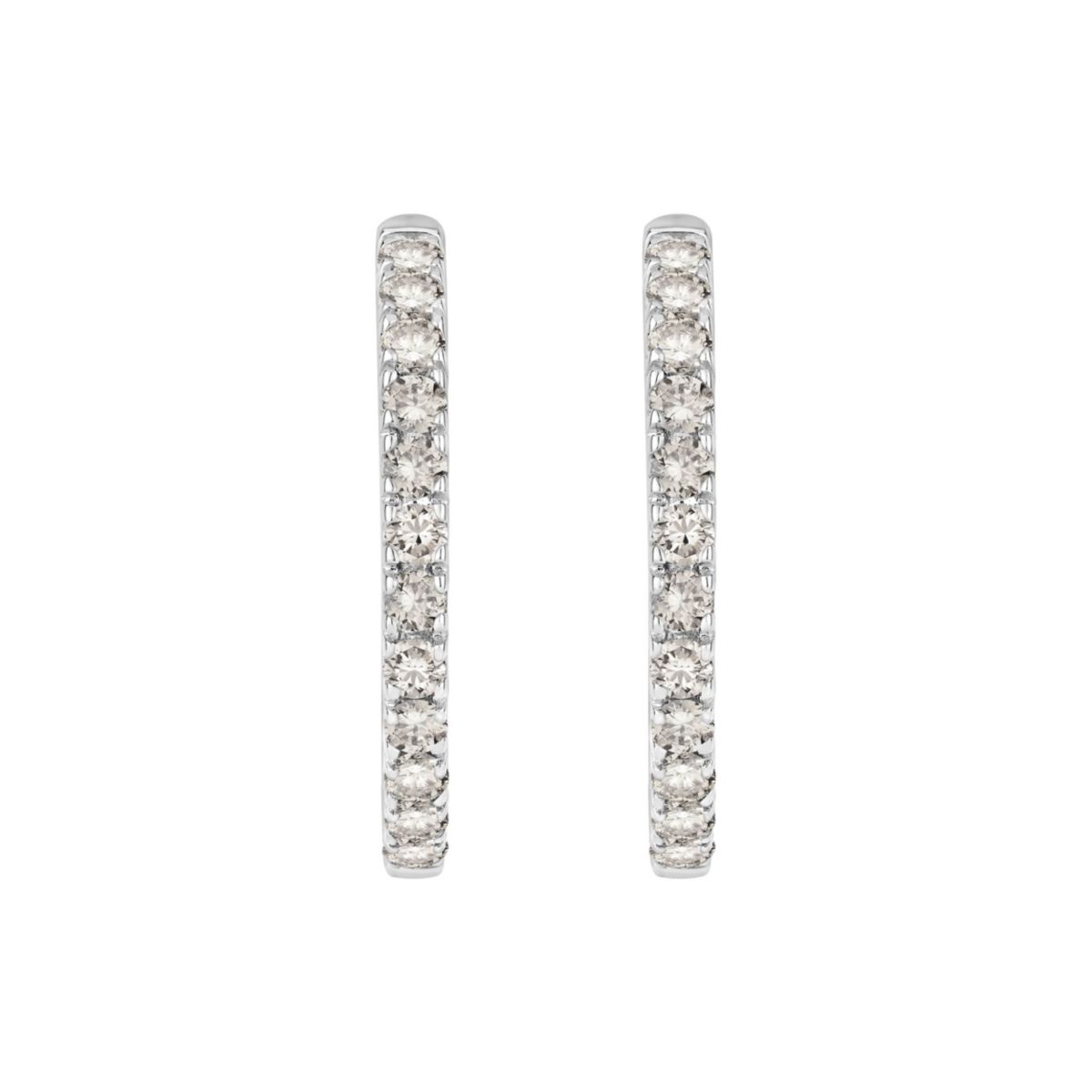 1 1/2 ct. tw. Diamond Hoop Earrings in 10K Gold