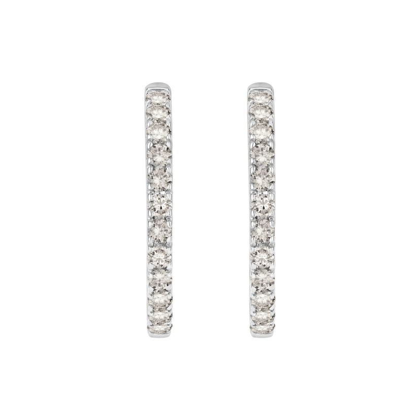 1 1/2 ct. tw. Diamond Hoop Earrings in 10K Gold