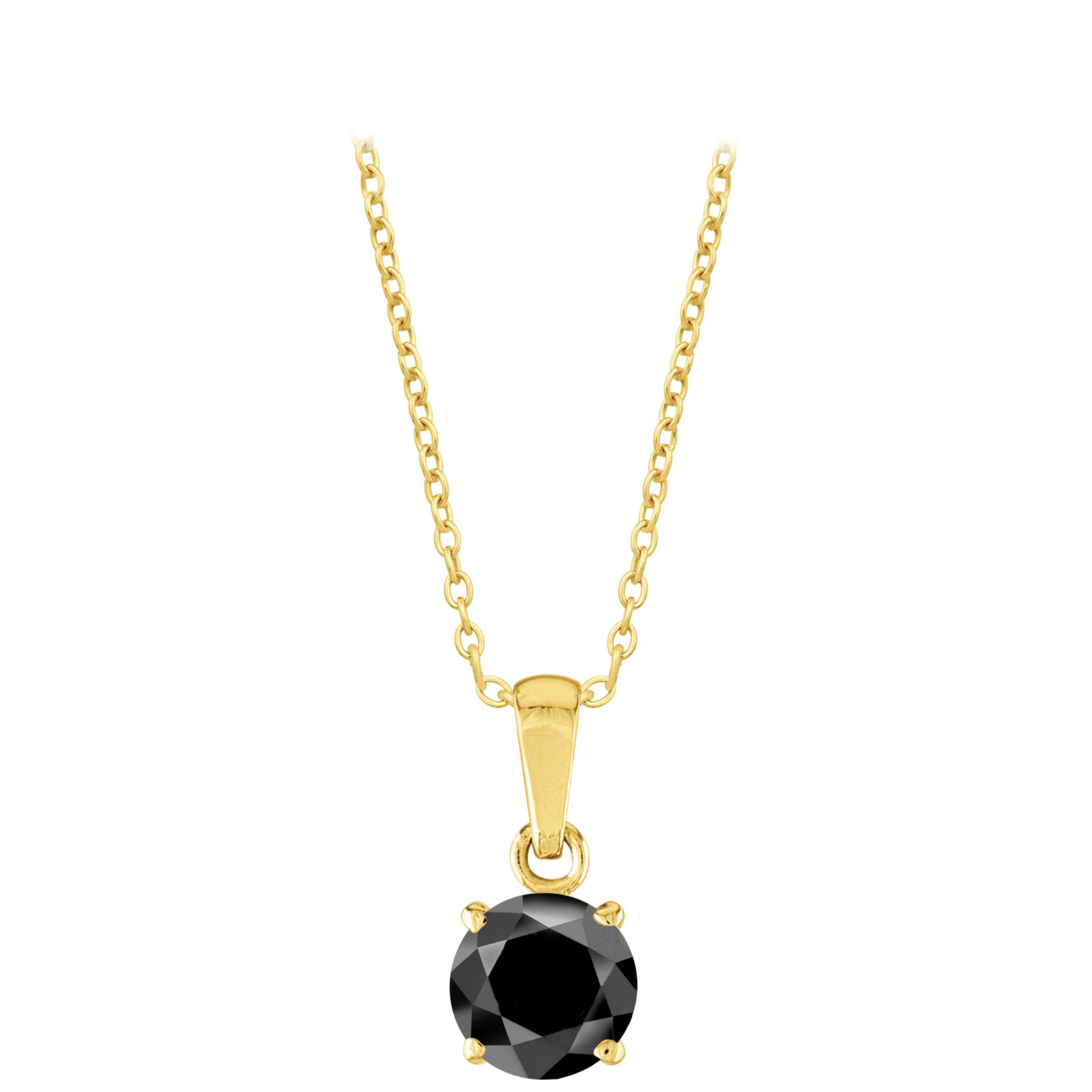 1 ct. tw. Black Diamond Cushion Solitare Pendant in 10K Gold