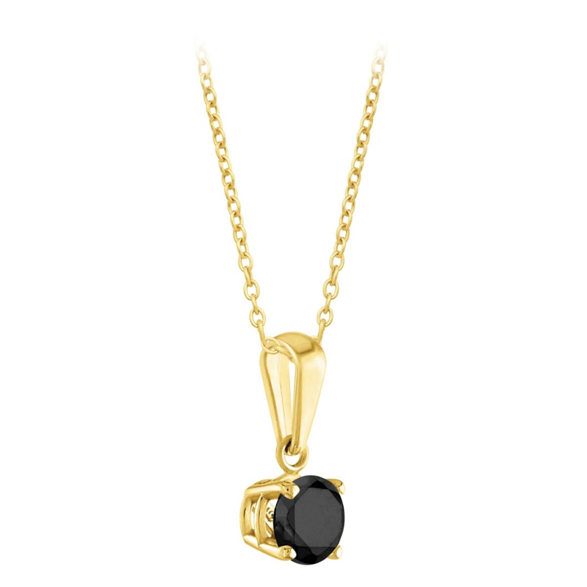 1 ct. tw. Black Diamond Cushion Solitare Pendant in 10K Gold