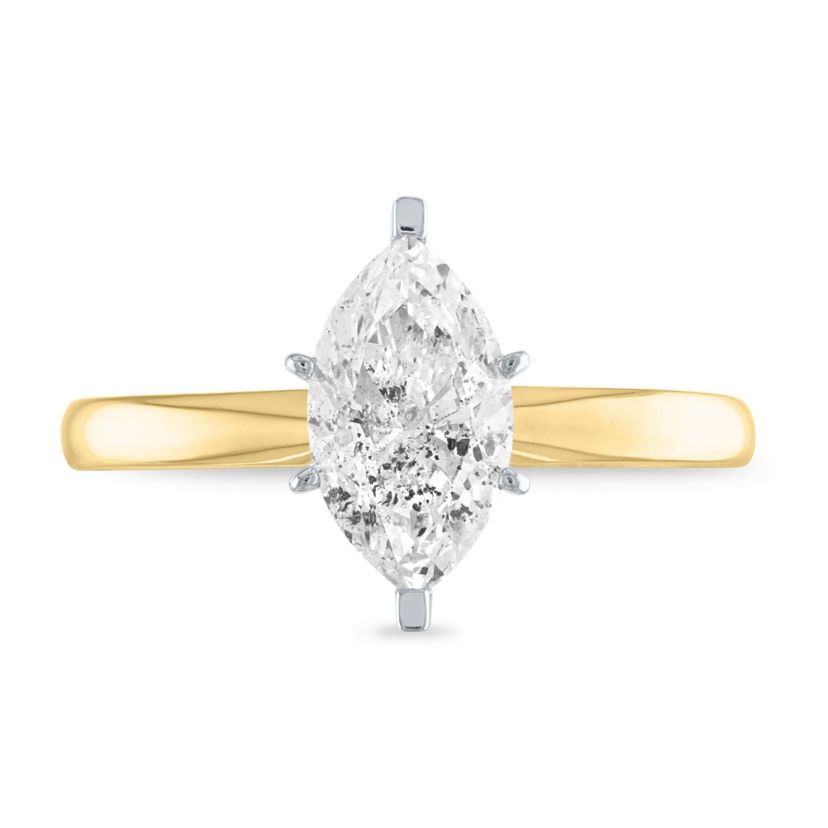 1/2 ct. tw. Diamond Marquise Solitare Ring in 14K Gold