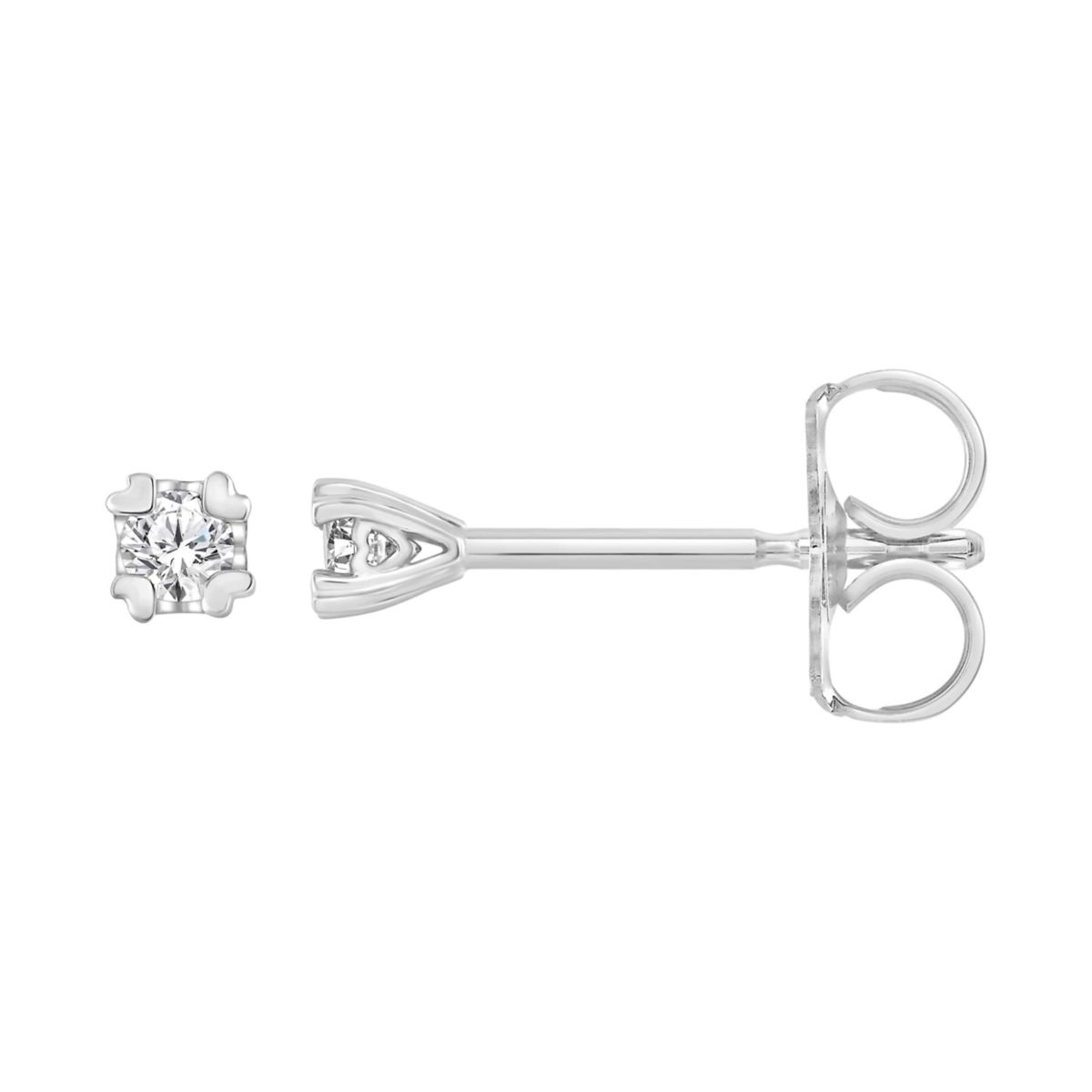 1/20 ct. tw. Diamond Heart Prongs Stud Earring in 14K Gold