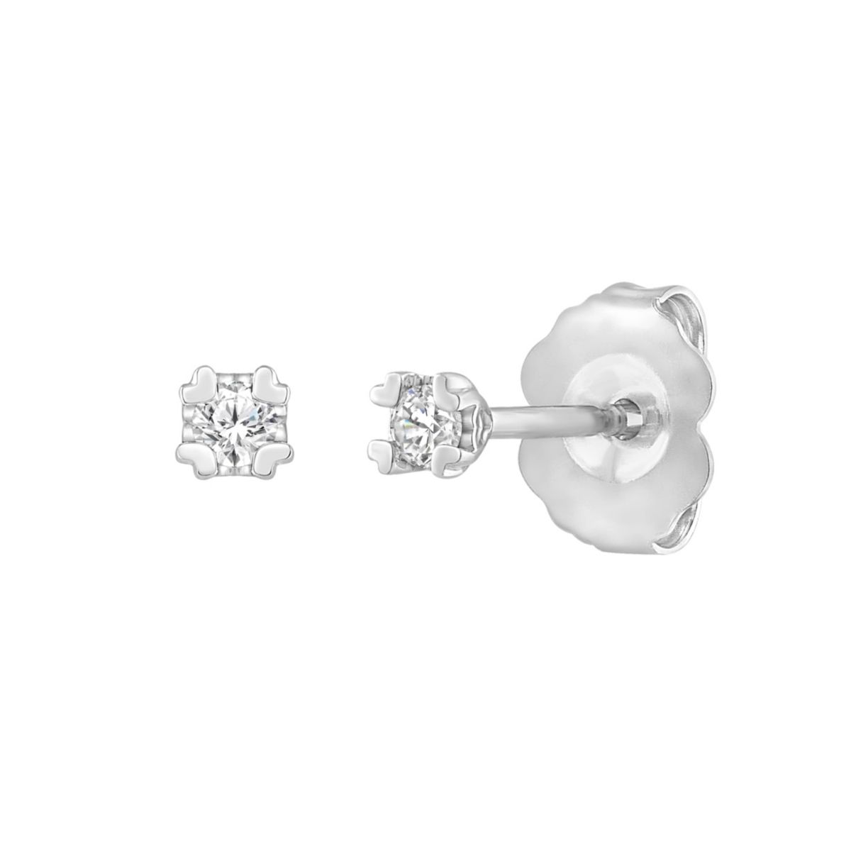 1/20 ct. tw. Diamond Heart Prongs Stud Earring in 14K Gold