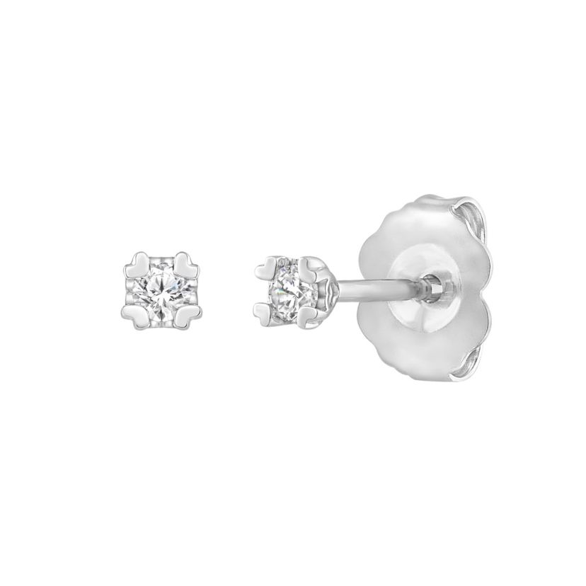 1/20 ct. tw. Diamond Heart Prongs Stud Earring in 14K Gold