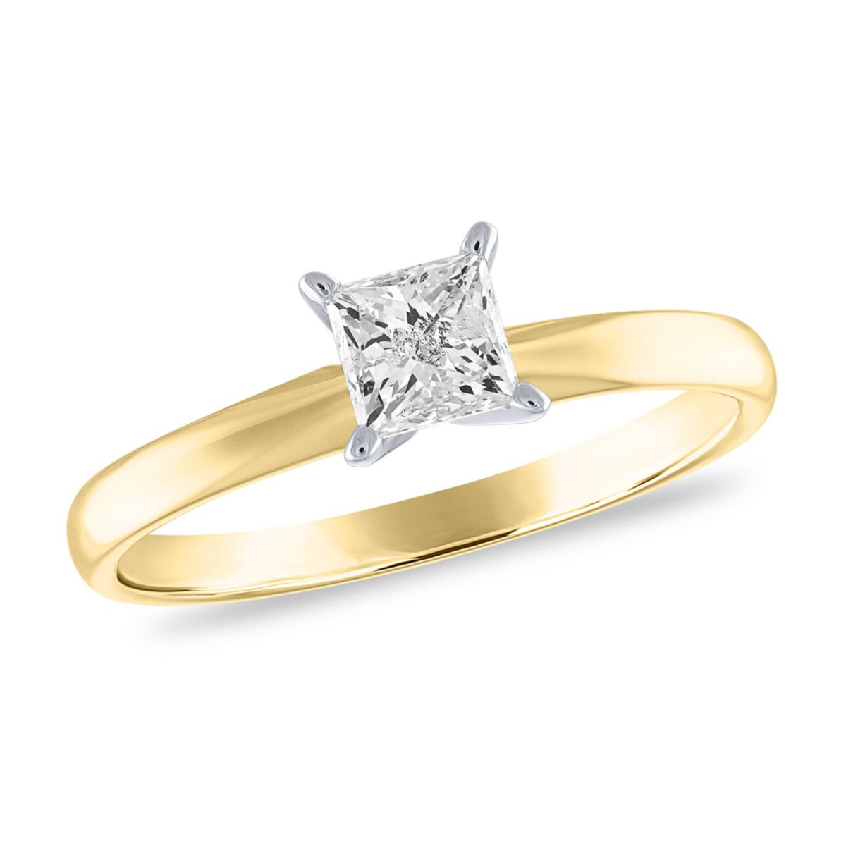 1/2 ct. tw. Diamond Princess Solitare Ring in 14K Gold