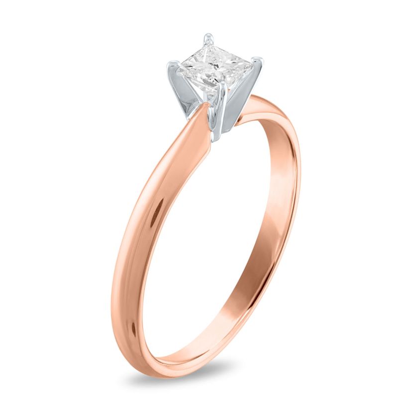 1/2 ct. tw. Diamond Princess Solitare Ring in 14K Gold