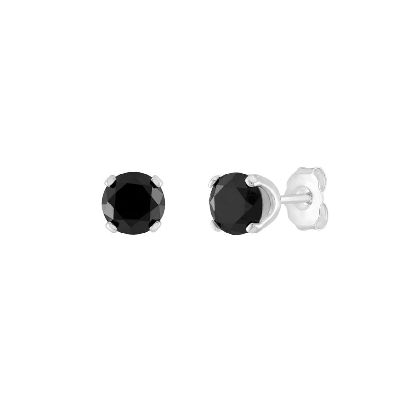 1 1/2 ct. tw. Black Diamond Screwback Earring in 10K Gold