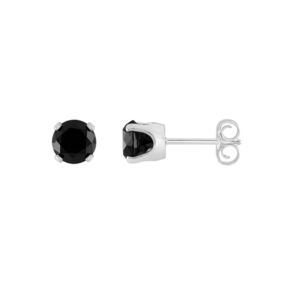 1 1/2 ct. tw. Black Diamond Screwback Earring in 10K Gold