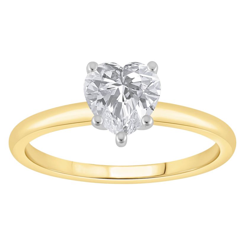 1/2 ct. tw. Diamond Heart Solitare Ring in 14K Gold