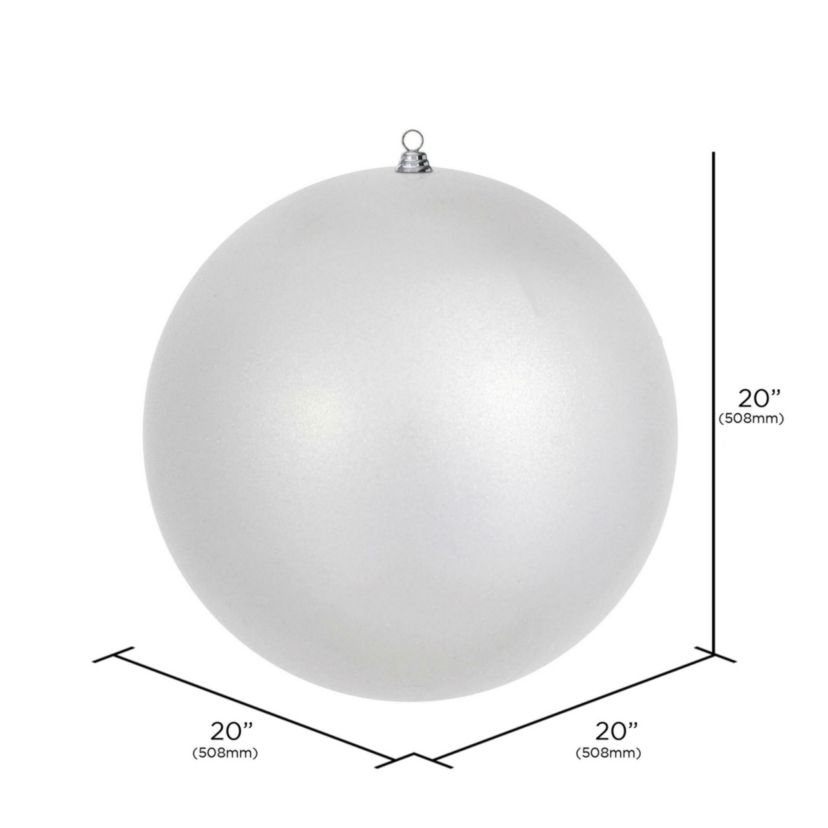 Vickerman 24" Giant Shiny Silver Ball Christmas Ornament, UV Resistant