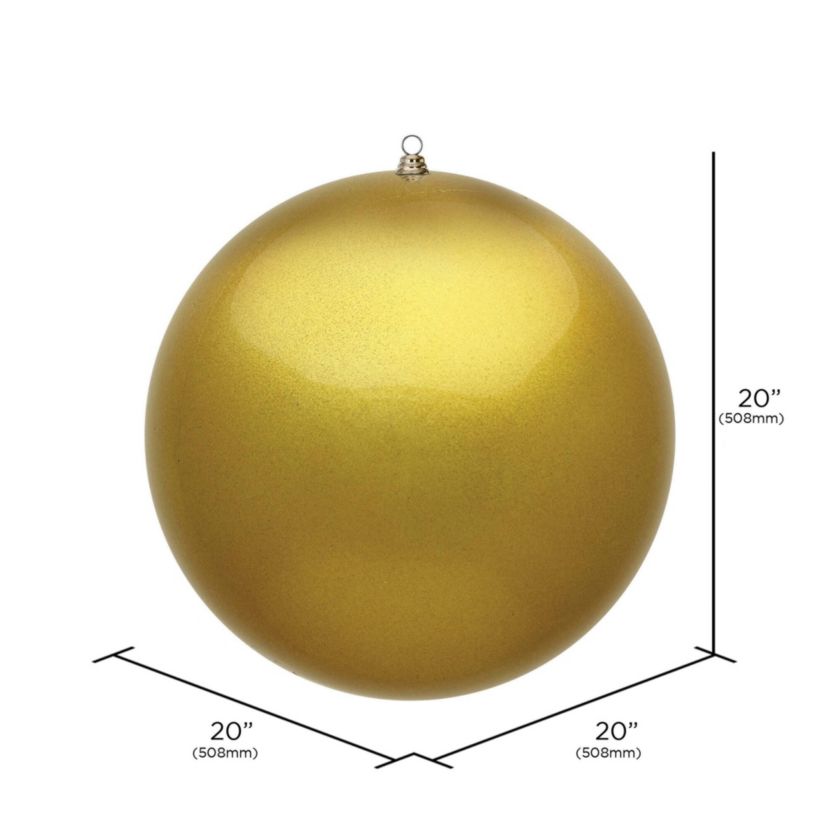 Vickerman 24" Giant Gold Ornament. UV resistant and Approved for both Indoor and Outdoor Use.
