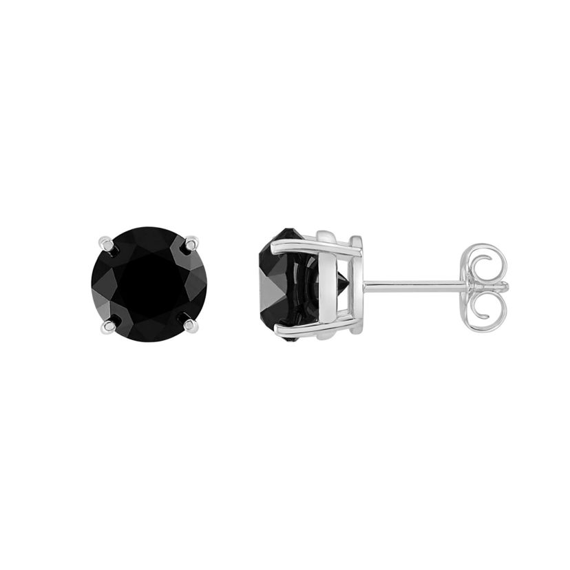 4 ct. tw. Black Diamond Screwback Earring in 10K Gold