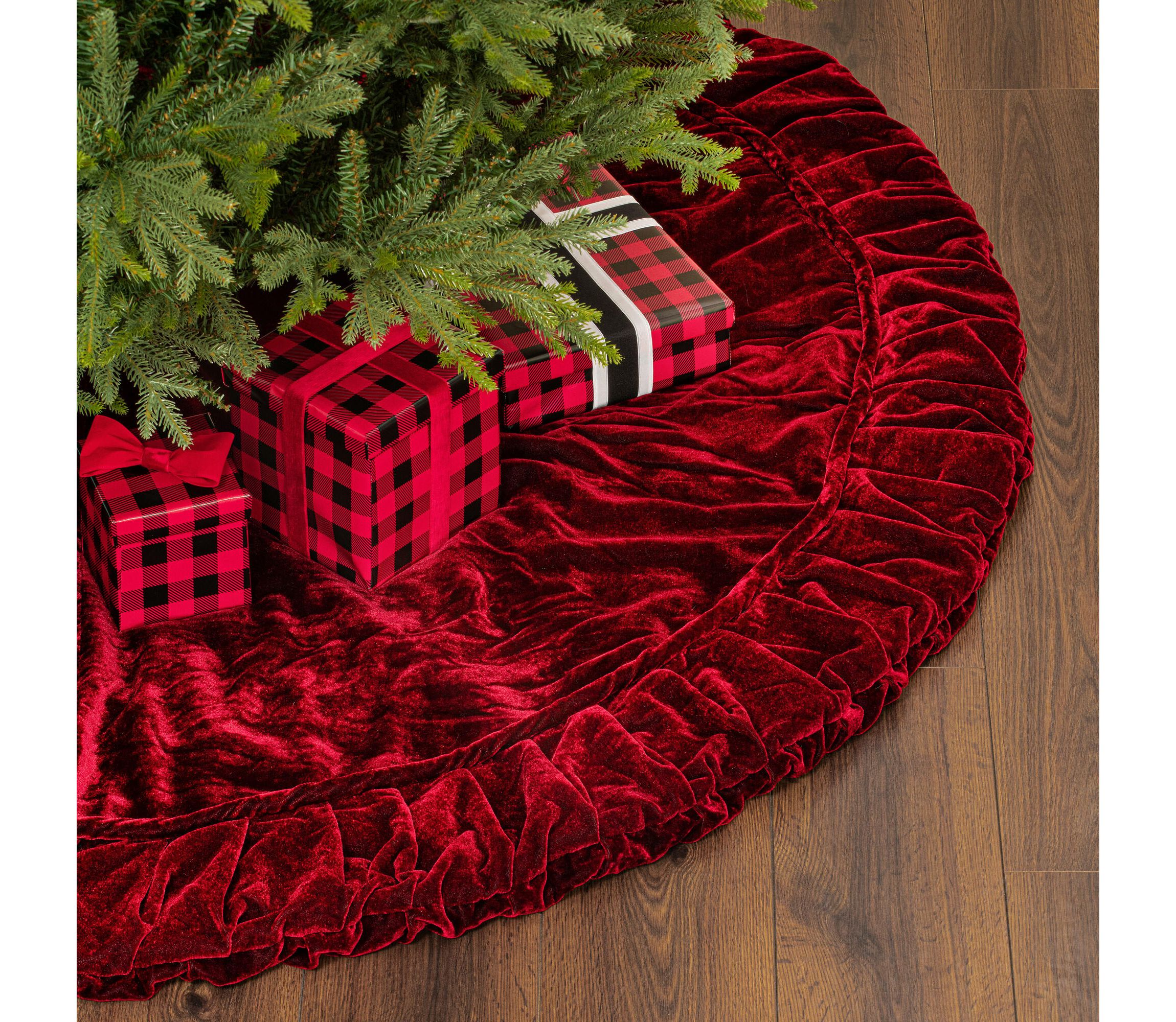Vickerman 84" Plush White Velvet Christmas Tree Skirt