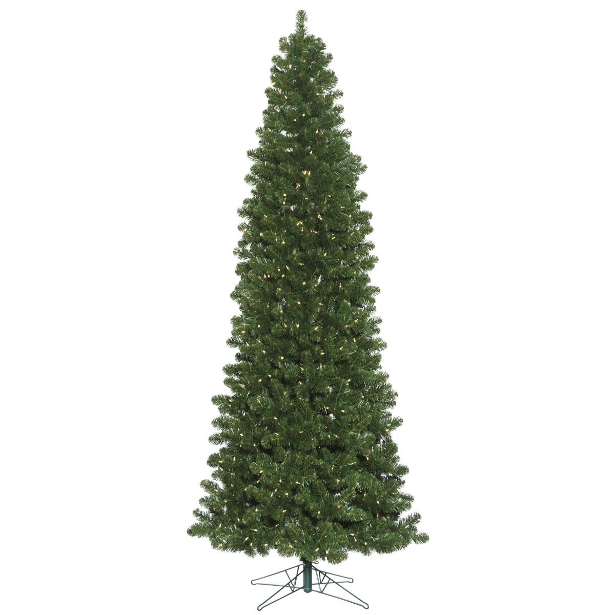 Vickerman 8.5 Oregon Fir Slim Artificial Christmas Tree, Warm White LED Lights