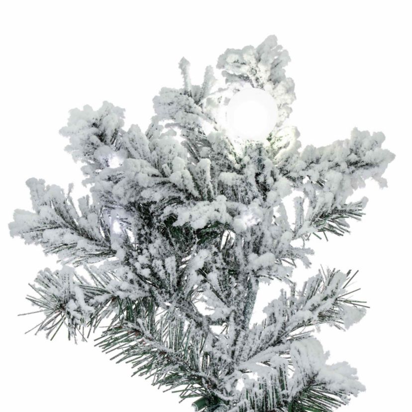 Vickerman 4.5 Flocked Alaskan Pine Artificial Christmas Tree, Warm White Single Mold LED lights