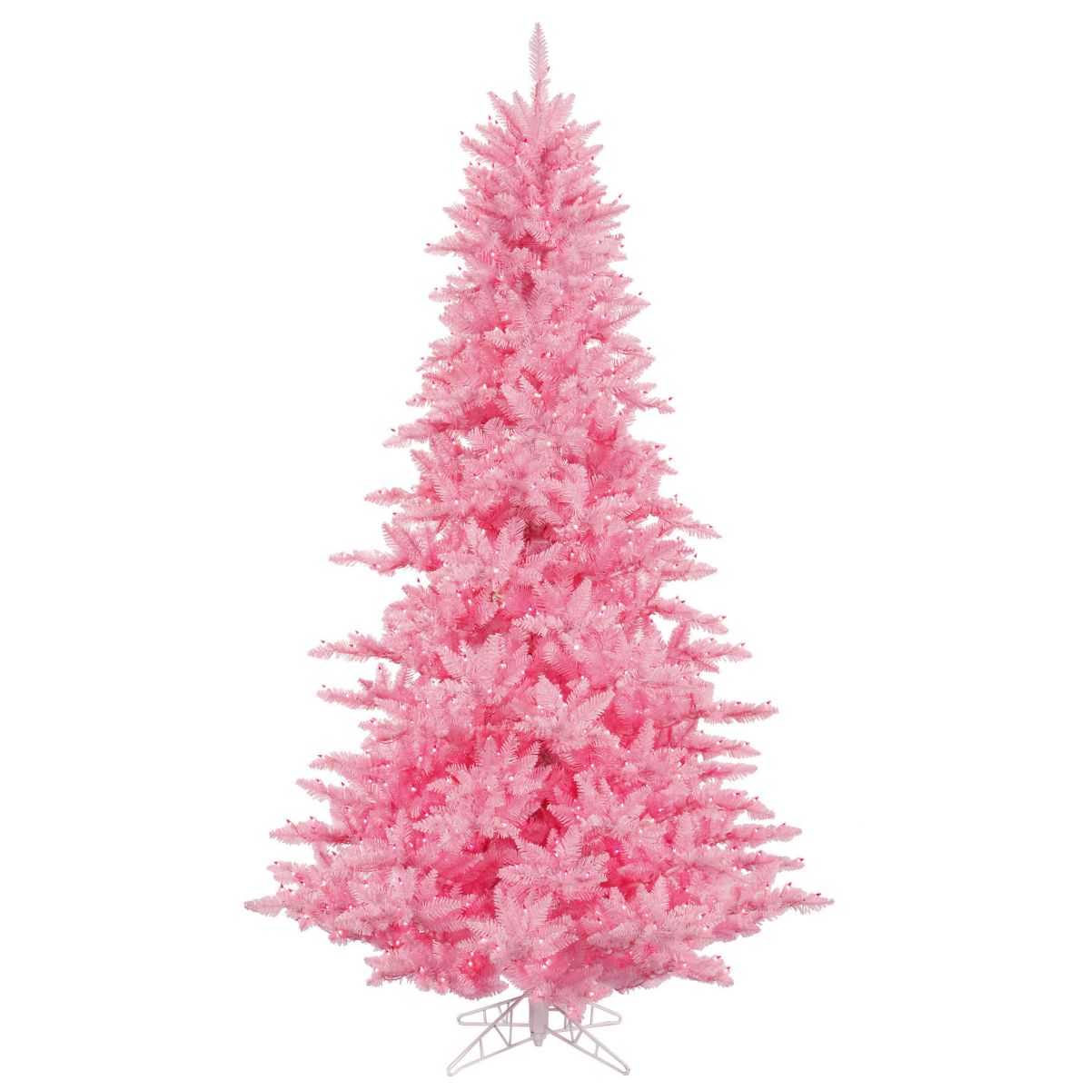 Vickerman 7.5 Pink Fir Artificial Christmas Tree, Pink Dura-lit LED Lights