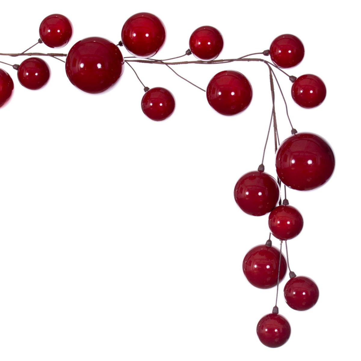 Vickerman 10 Red Pearl Branch Ball Wire Garland.