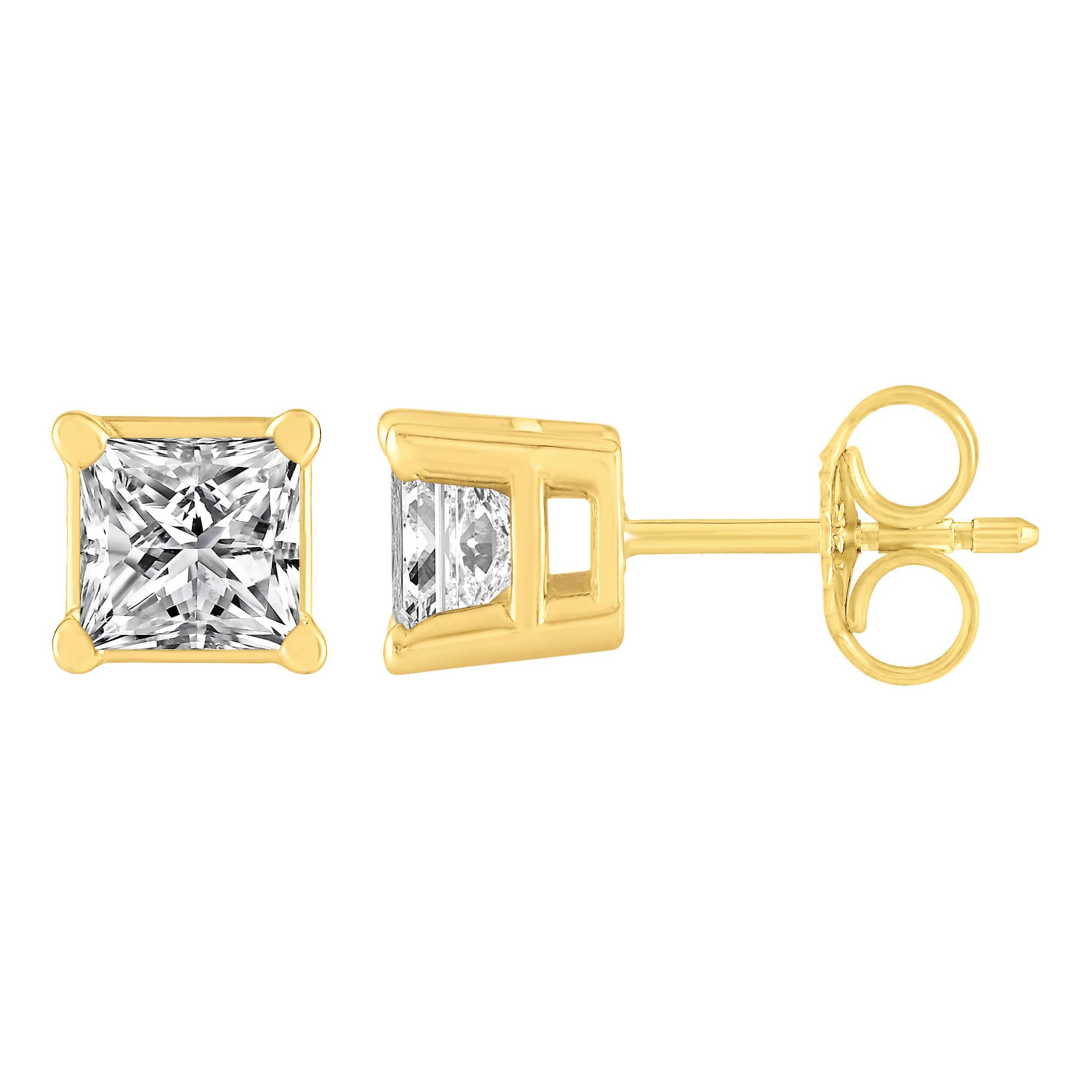 1/2 ct. tw. Diamond Princess Friction Stud Earring in 14K Gold