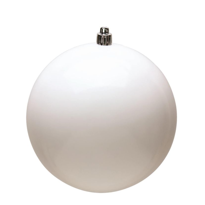 Vickerman 10" White Shiny Ball Ornament
