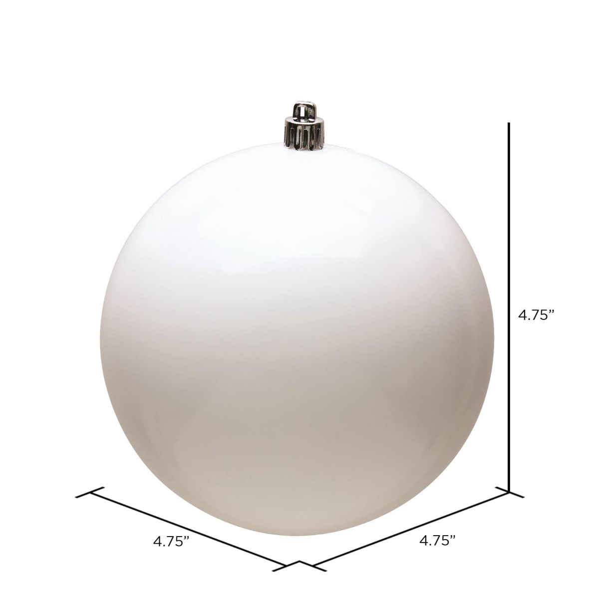 Vickerman 10" White Shiny Ball Ornament