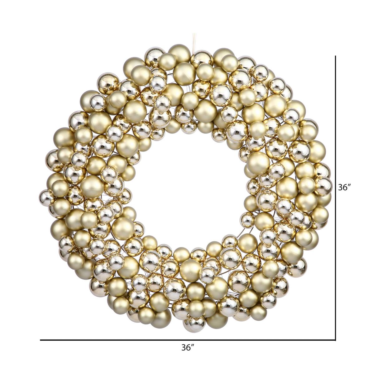 Vickerman 36" Red Shiny and Matte Ball Wreath