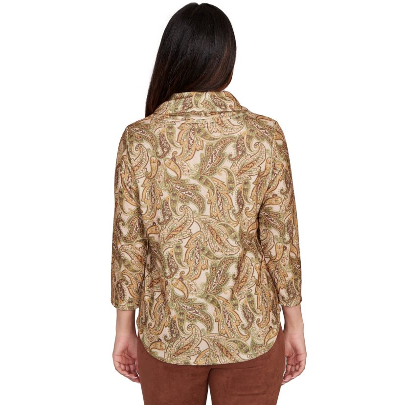 PRINTED HATCHI COWL NECK TOP