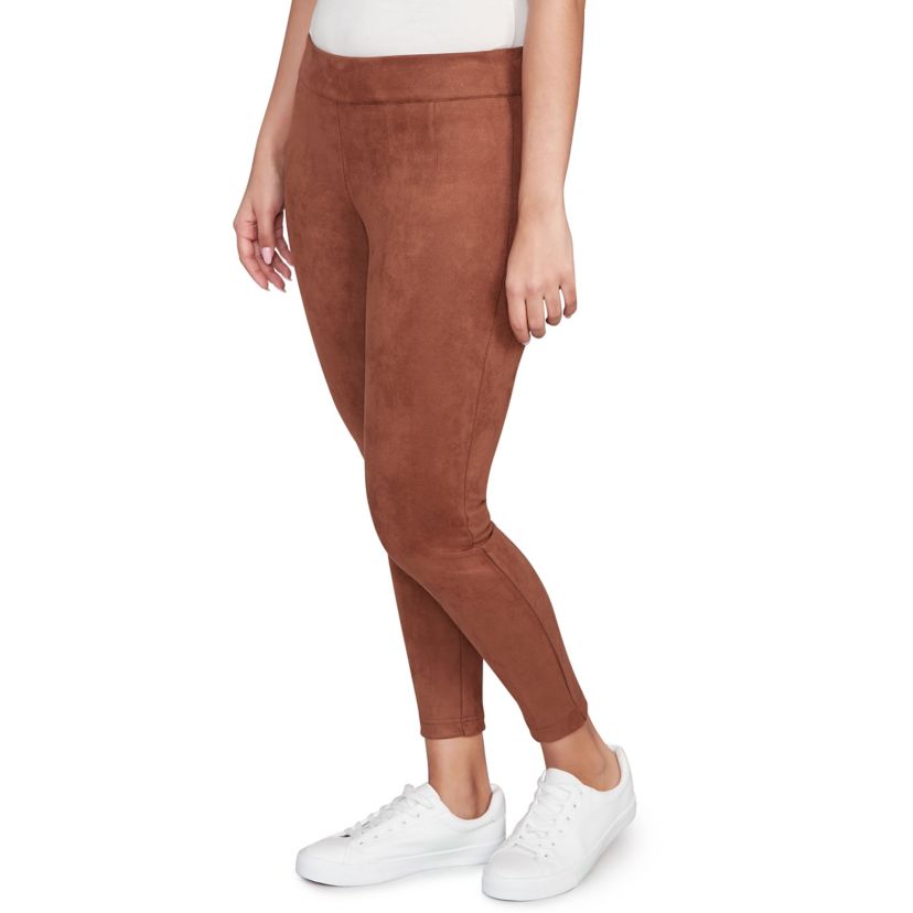 SOLID FAUX SUEDE PANT