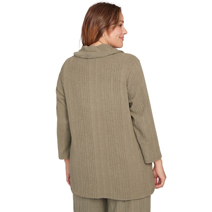 SOLID TEXTURE HATCHI COWL NECK TUNIC