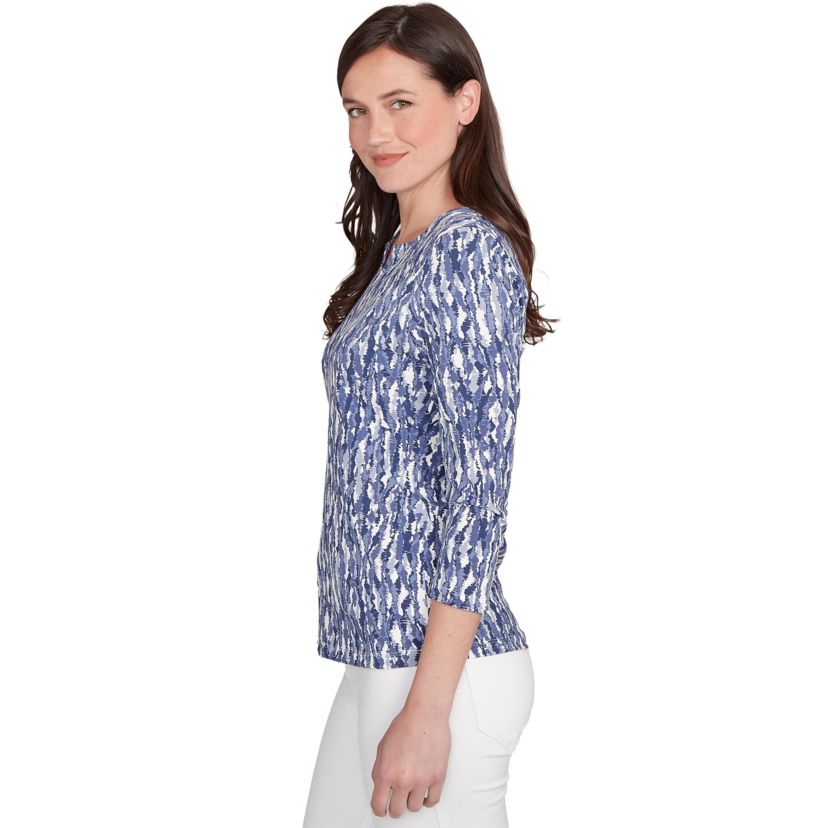 PRINTED JERSEY 3/4 SLEEVE TOP