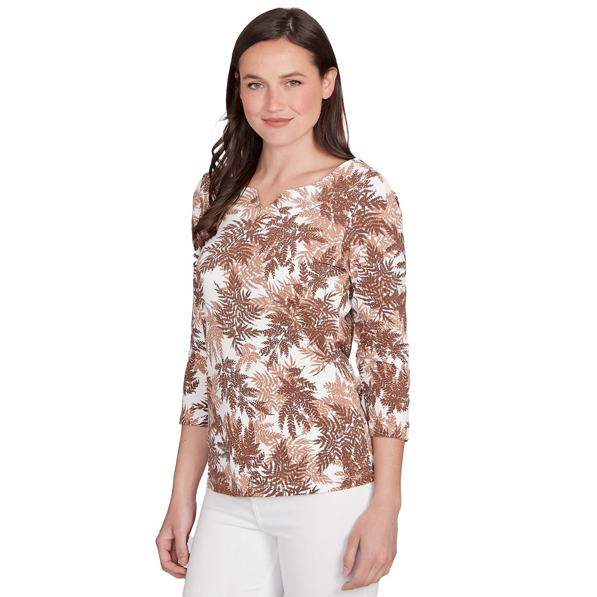 PRINTED JERSEY 3/4 SLEEVE TOP