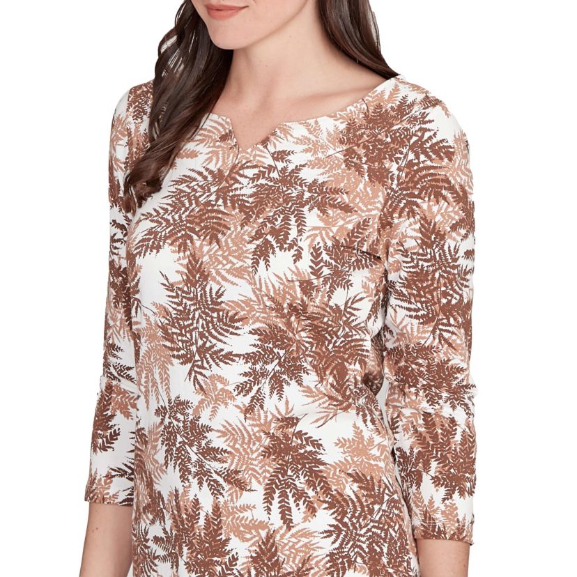 PRINTED JERSEY 3/4 SLEEVE TOP