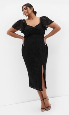 belk black lace dress City Chic Maisie Midi But the real showstopper clearance-store:Z3 21th Birthday Outfit Dress Neck:22