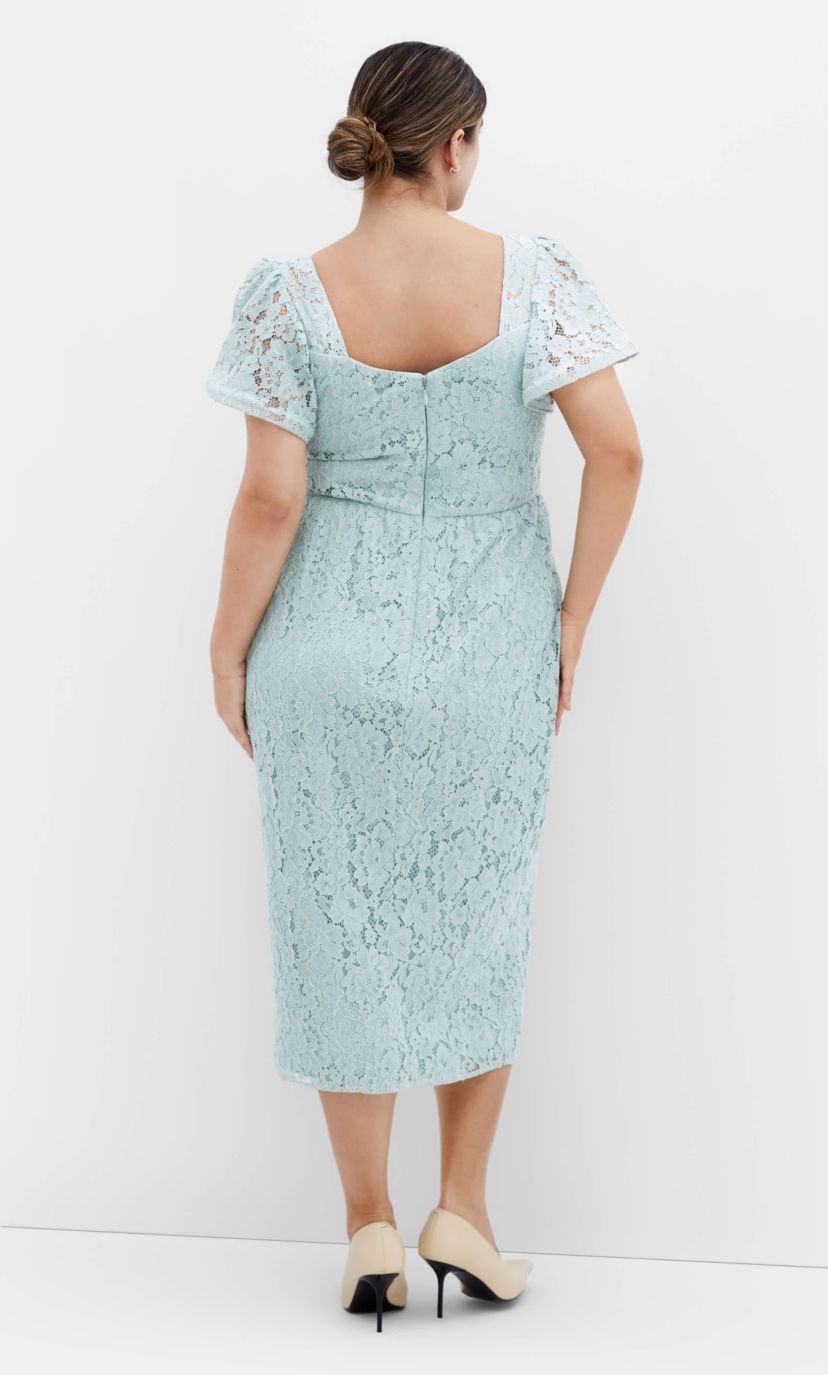 city chic blue lace dress City Chic Women's Rare Beauty Midi Dress