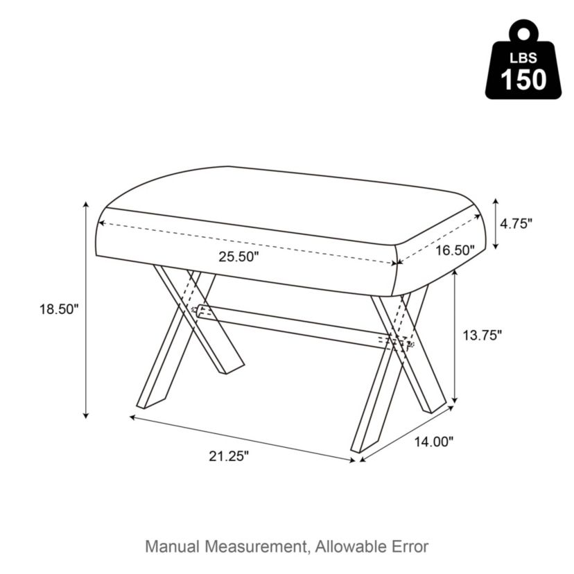24.00"L Pink Faux Fur Acrylic Bench
