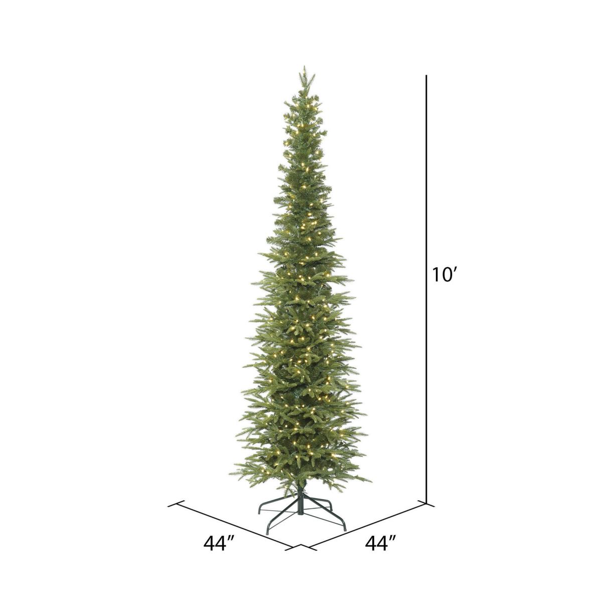 Vickerman 10 Bixley Pencil Fir Artificial Christmas Tree, Warm White Dura-lit LED Lights