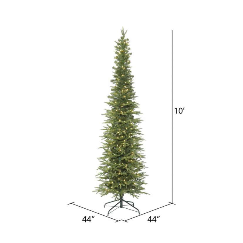 Vickerman 10 Bixley Pencil Fir Artificial Christmas Tree, Warm White Dura-lit LED Lights